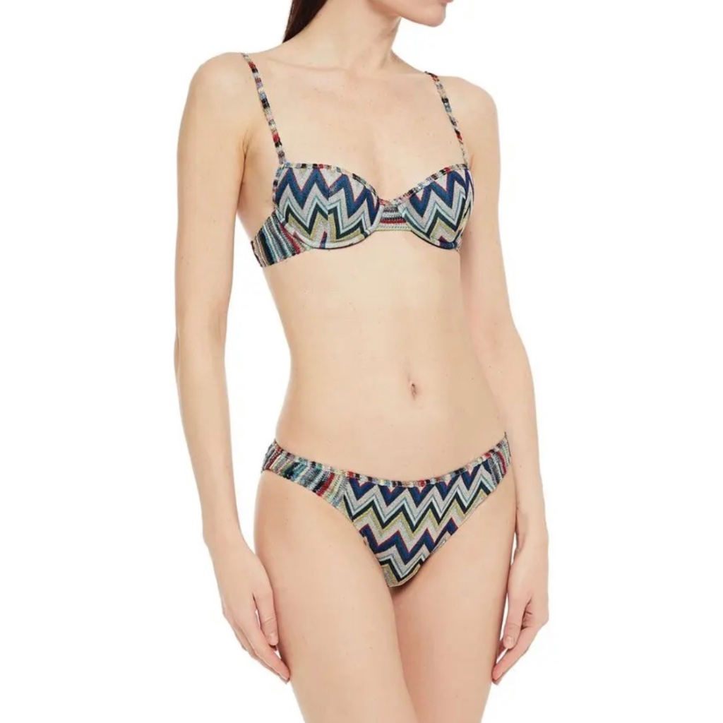 Missoni Mare Woman Mare Crochet-Knit Bikini Light Blue/Geen/Silver Size 42